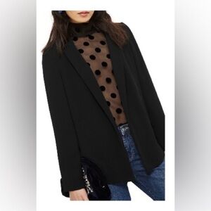 Topshop Chuck On Blazer- Black, XS